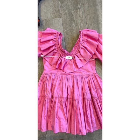 AJE Solstice Ruffled Poplin pink Mini Dress - Picture 9 of 13